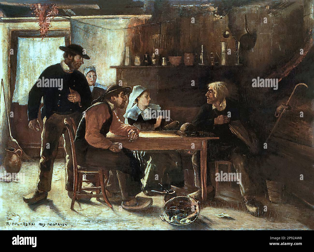 Rippl-Rónai József - Pont-Aven fogadó - Magyar Iskola - XIX - Rippl-Ronai Jozsef - Inn at Pont-Aven - Ungarische Schule - 19. Jahrhundert Stockfoto