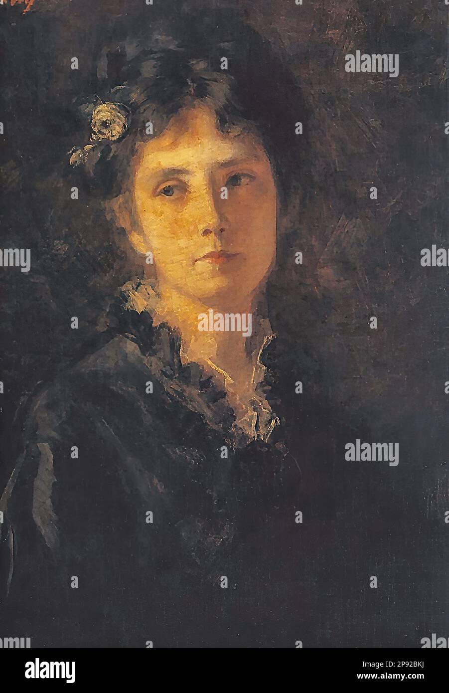 Székely Bertalan - Mesterházy kisasszony - Magyar Iskola - XIX - Székely Bertalan - Miss Mesterházy - Ungarische Schule - 19. Jahrhundert Stockfoto