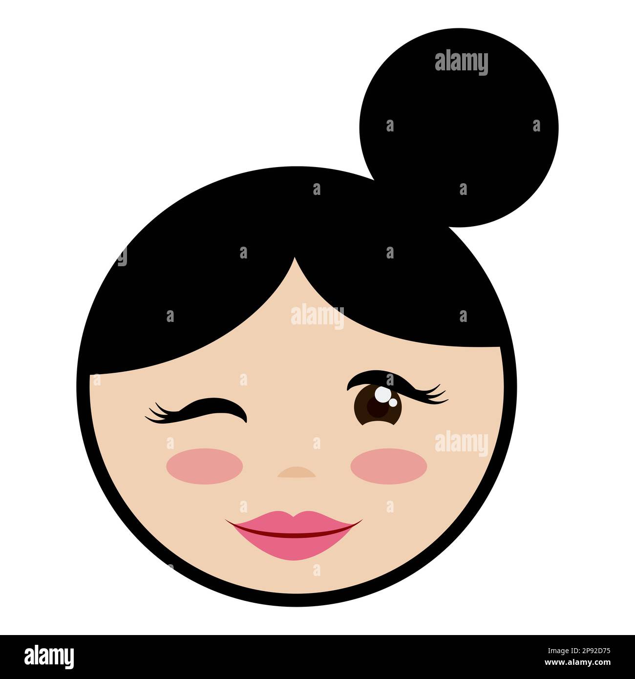 Abstract Nummer acht mit einem Frauengesicht mit Brötchen-Frisur und winkender Geste, zum Gedenken an den 8. März, Frauentag. Stock Vektor