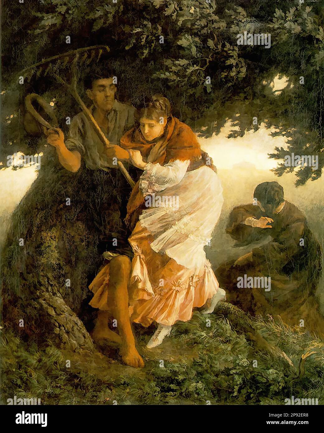 Székely Bertalan - Vihar-Vihar (vázlat) - Magyar Iskola - XIX Székely Bertalan - Thunder-Storm (Sketch) - Ungarische Schule - 19. Jahrhundert Stockfoto