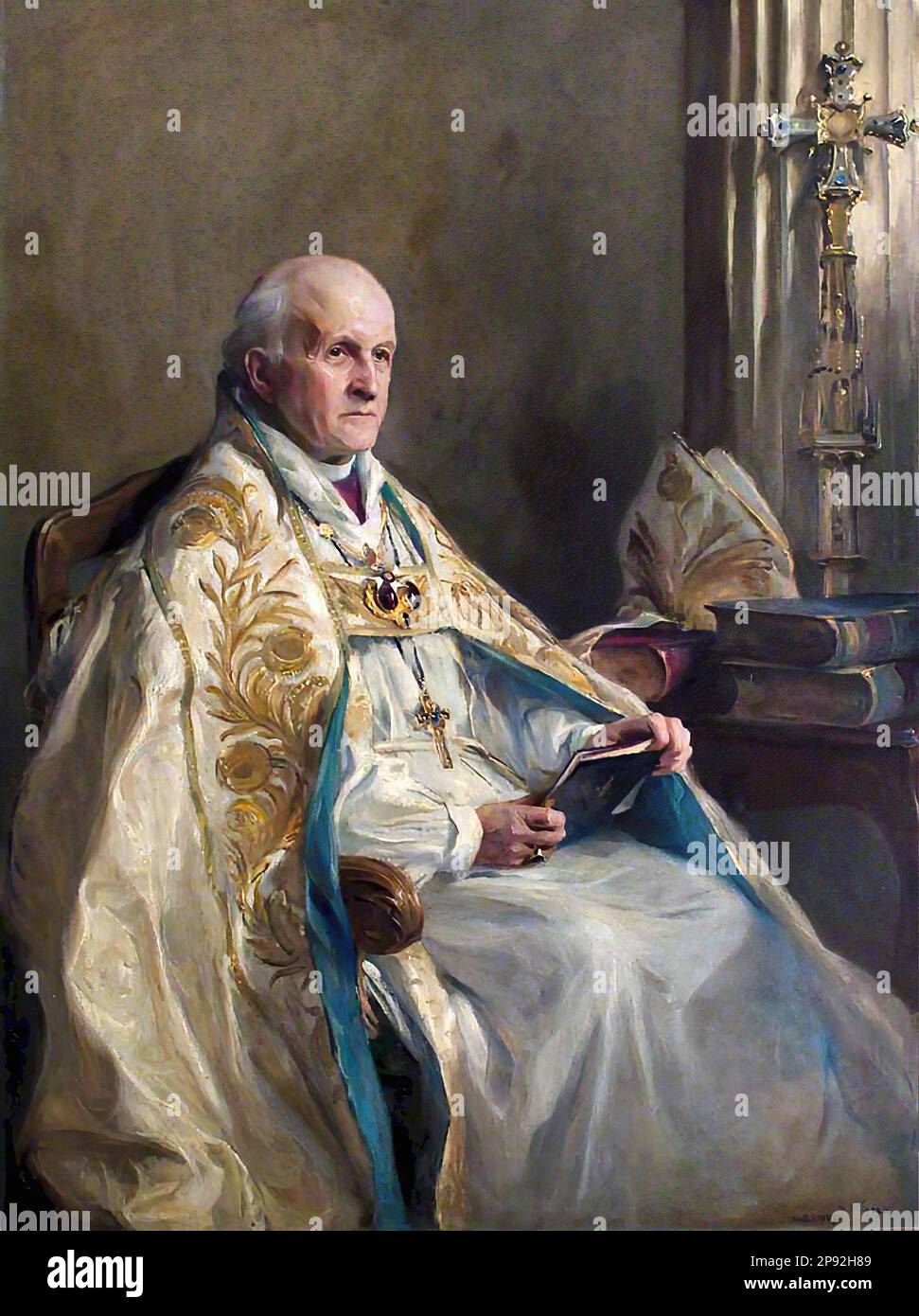 Fülöp Elek László - Cosmo Gordon lang Canterbury érseke - Magyar Iskola - XIX - Laszló Fülöp Elek - Cosmo Gordon lang Erzbischof von Canterbury - Ungarische Schule - 19. Jahrhundert Stockfoto