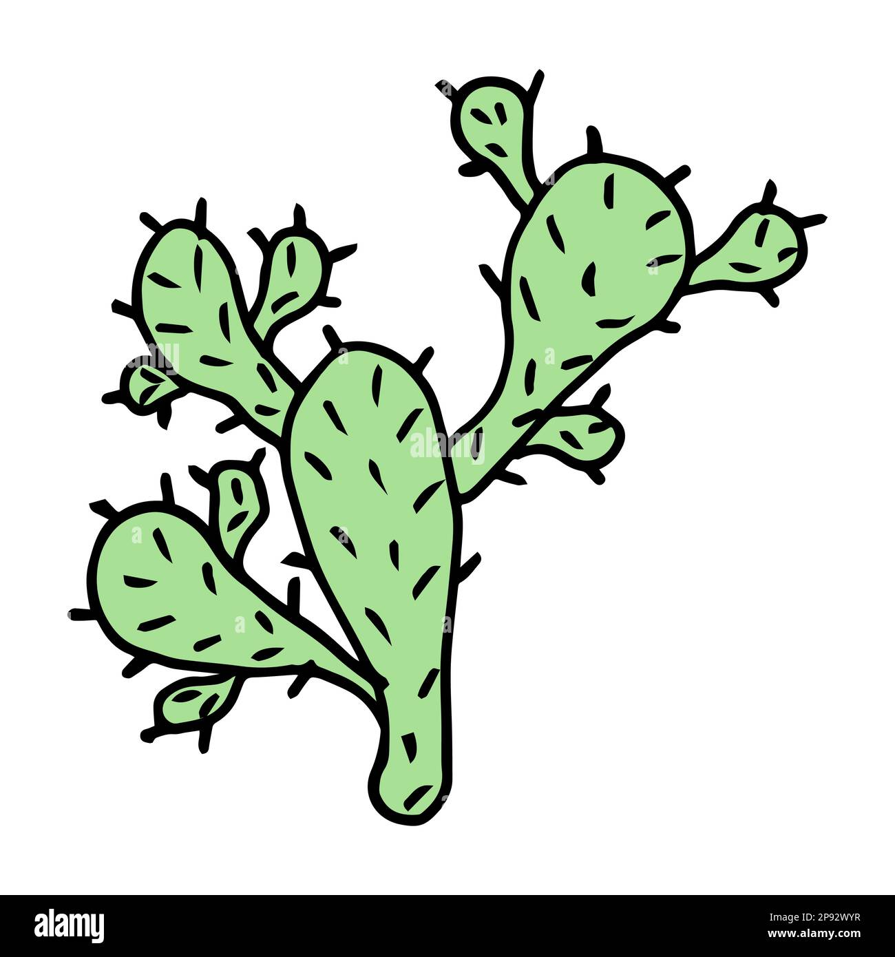 Tropischer Kaktus, grüner und schwarzer Kaktus Stock Vektor
