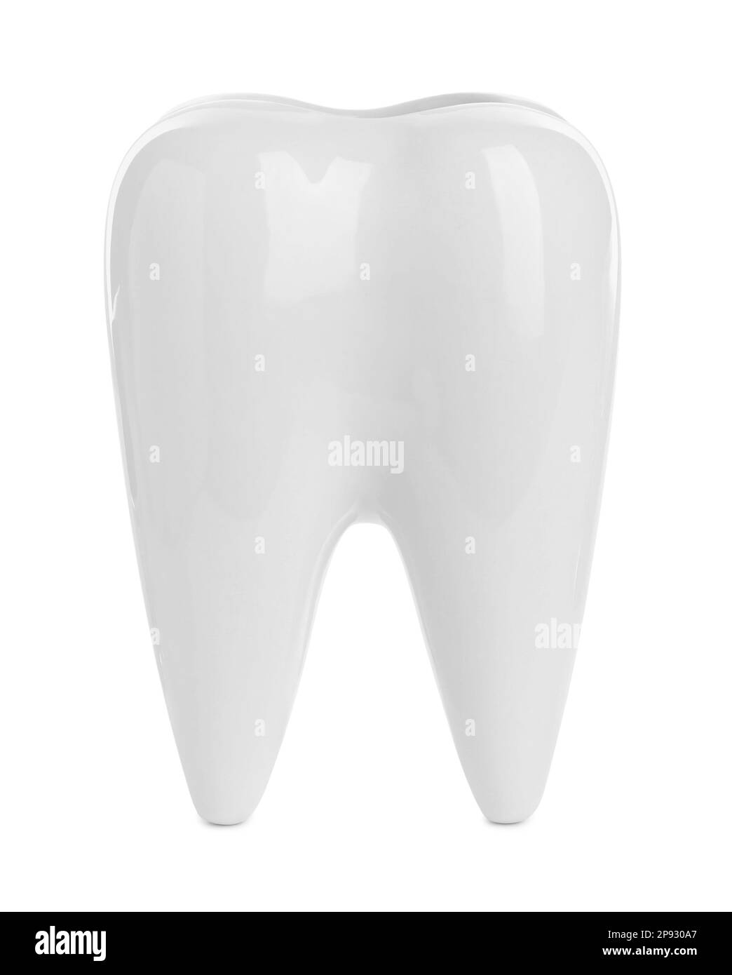 Zahnförmiger Halter isoliert auf weiß. Zahnärztliche Versorgung Stockfoto