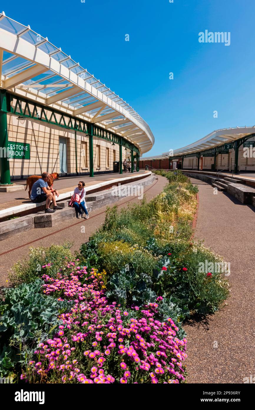 England, Kent, Folkestone, Bahnhof Folkestone Harbour Stockfoto