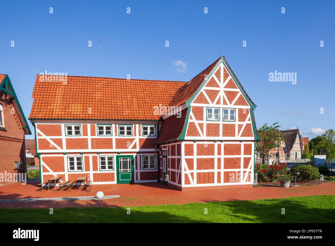 Werth'scher Hof, Herrenhaus aus dem 17. Jahrhundert, Borstel, Gemeinde Jork, Altes Land, Bezirk Stade, Niedersachsen, Deutschland, Europa Stockfoto