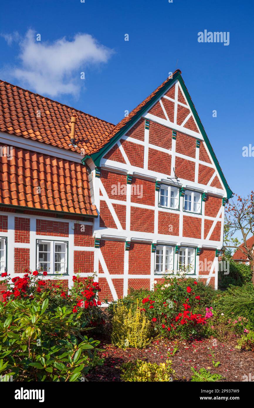 Werth'scher Hof, Herrenhaus aus dem 17. Jahrhundert, Borstel, Gemeinde Jork, Altes Land, Bezirk Stade, Niedersachsen, Deutschland, Europa Stockfoto