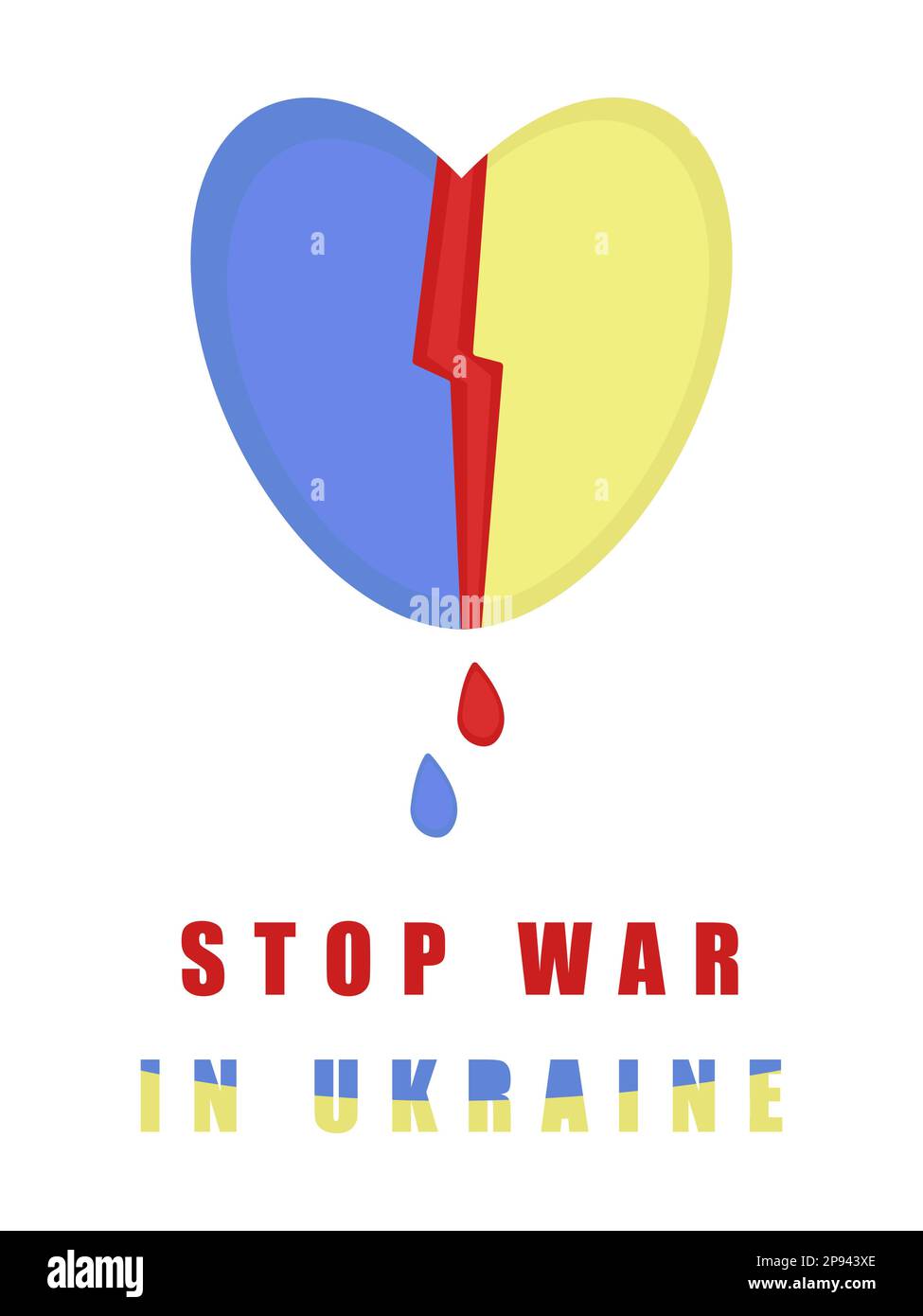 Ukrainisches Herz und Worte, farbenfrohe Illustration Stock Vektor