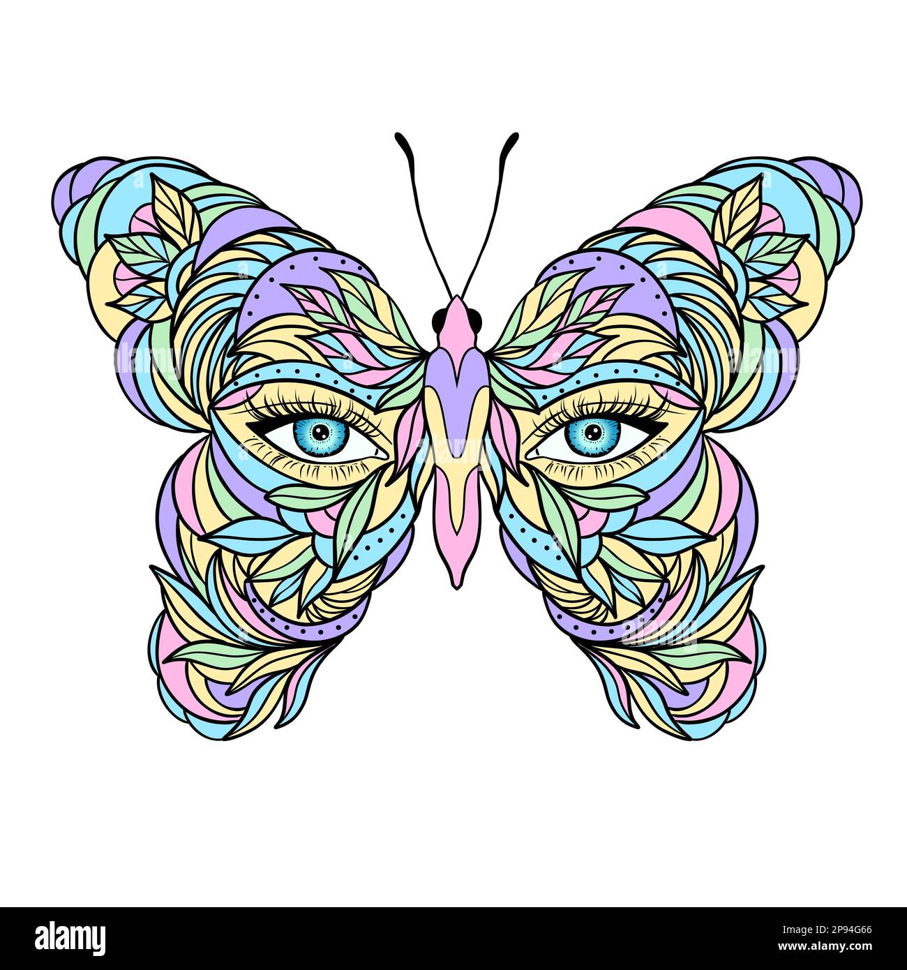 Schmetterling mit weiblichen Augen. Stock Vektor