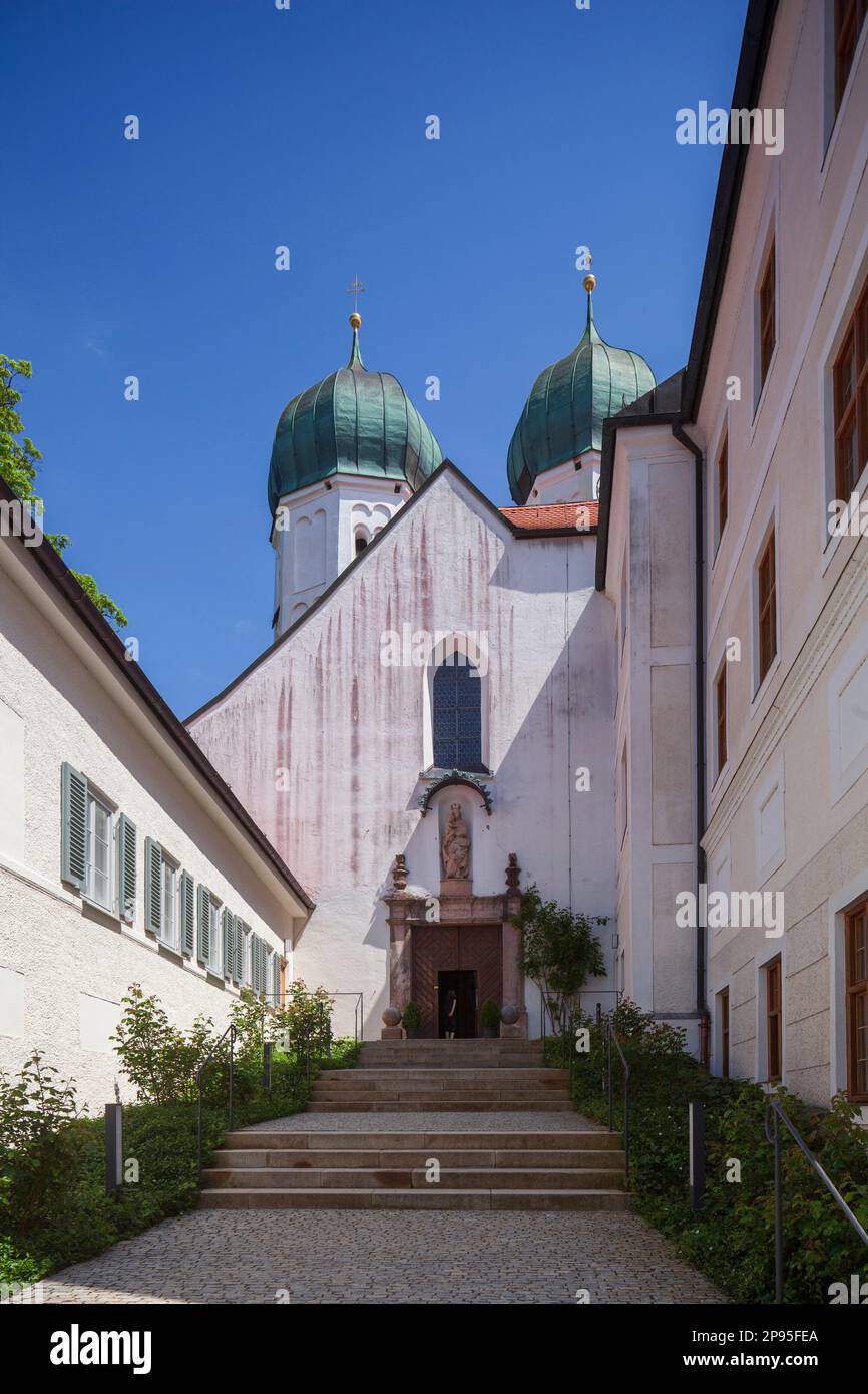Klosterkirche St. Lambert, Seeon-Kloster, Seeon-Seebruck, Chiemgau, Bayern, Deutschland, Europa Stockfoto