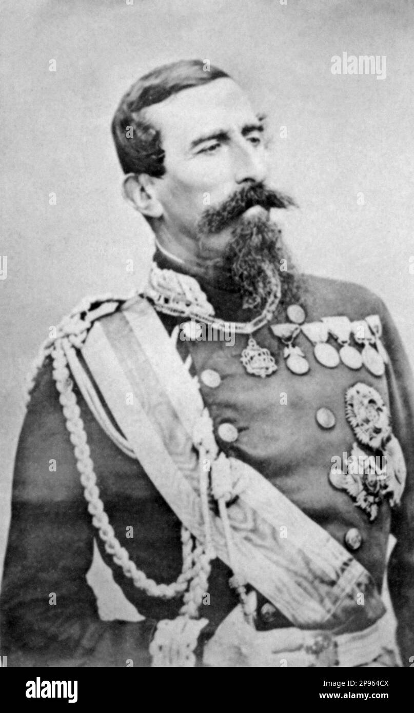 1860 c, ITALIEN : der italienische General Alfonso Ferrero LA MARMORA ( Torino 1804 - Firenze 1878 ) , Porträt von Duroni und Murer , Italien .- POLITIKER - POLITIKER - POLITIKER - POLITIKER - POLITICA - RISORGIMENTO - Militäruniform - uniforme divisa militare - Medaglia - medaglie - Medaillen - Rituto - Baffi - barba - Bart - Schnurrbart - Unità d' Italia - Risorgimento - foto storiche - foto storica - Bart - barba - Archivio GBB Stockfoto