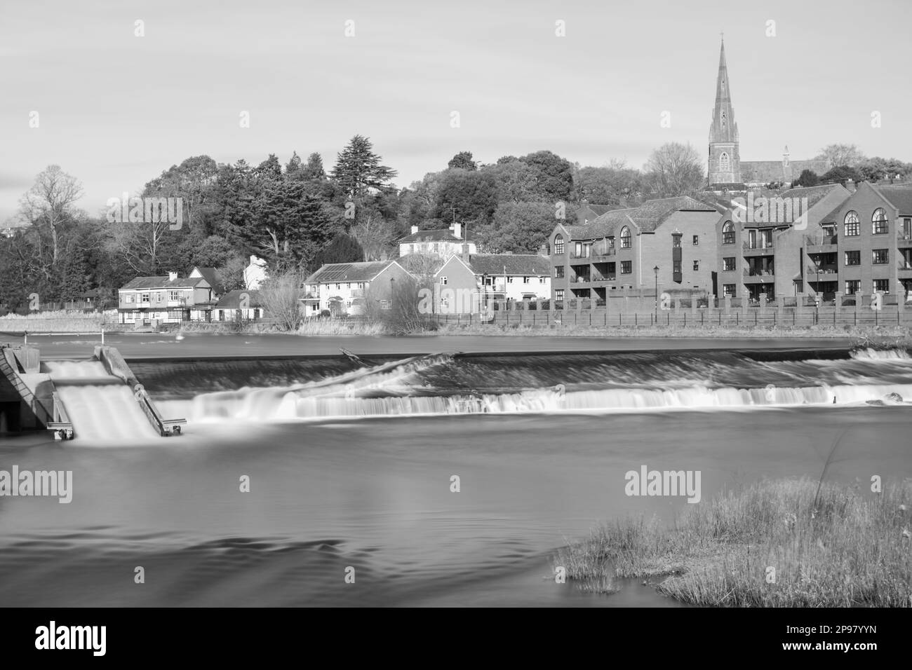 Trews Wehr auf dem Fluss exe in Exeter Stockfoto