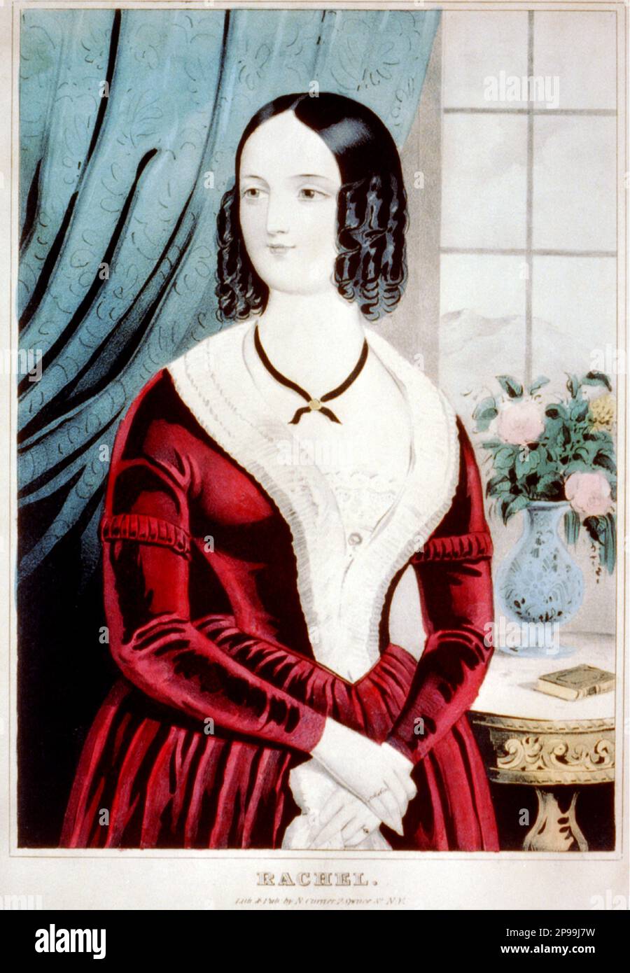 Die berühmteste französische Schauspielerin DES 19. Jahrhunderts RACHEL ( Elisabeth Rachel Felix , 1821 - 1858 ) - Theater - TEATRO - ATTRICE - ATTORE - OTTOCENTO - Curls - boccoli - riccioli ---- Archivio GBB Stockfoto