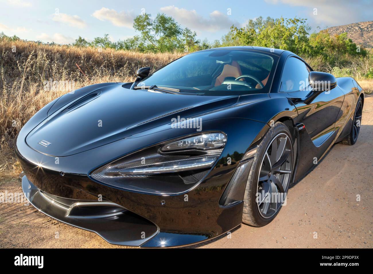 Ein schwarzer McLaren 720S, San Diego, Kalifornien Stockfoto