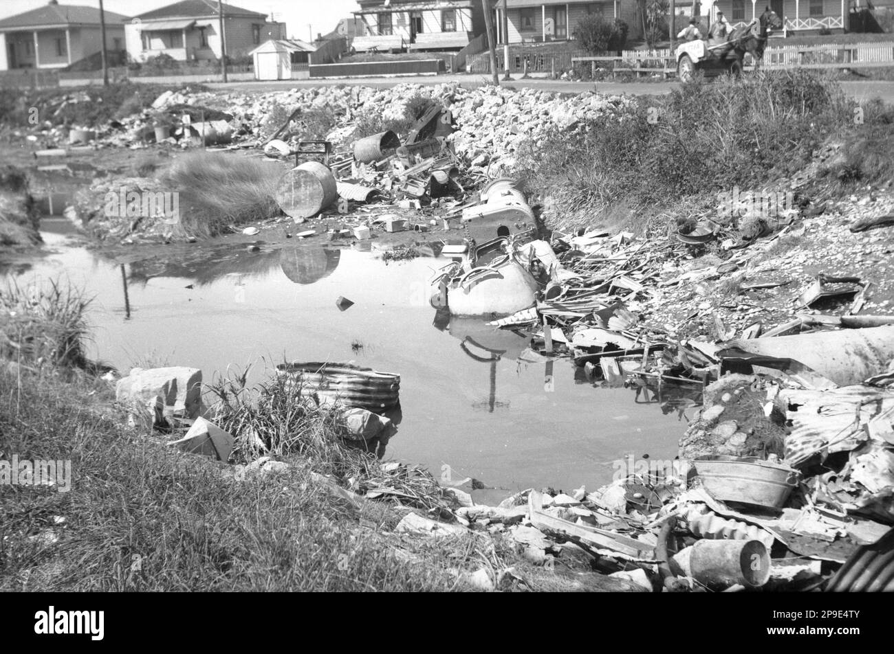Öffentliche Dumping, "Froschteich", Blaketown, Westland, Neuseeland, 1930er Jahre Stockfoto