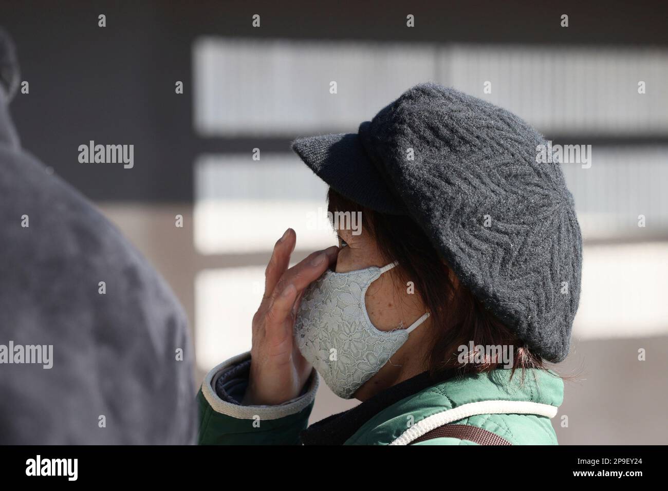 People visit a memorial park in Kamaishi City, Iwate Prefecture on