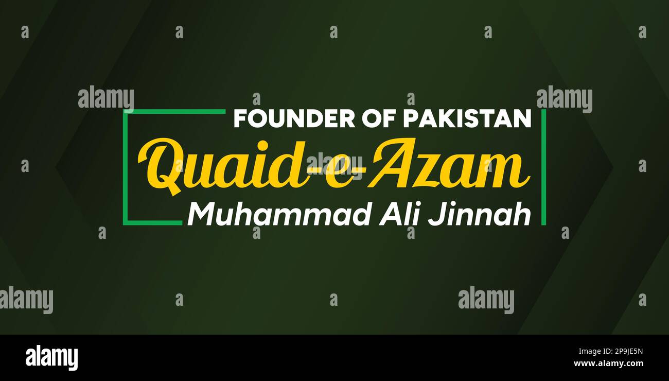 Gründer Pakistans, Quaid-e-azam Muhammad Ali jinnah, Führer Stock Vektor