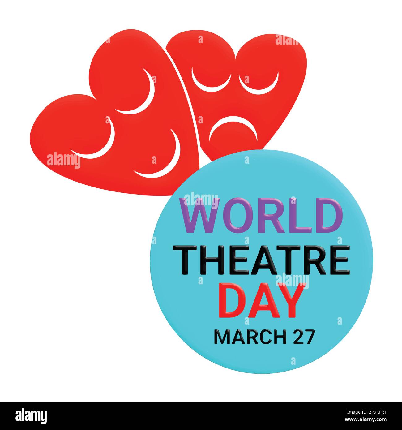 Welttheatertag. März 27. Vorlage für Hintergrund, Banner, Karte, Poster mit Texteindruck. Vektordarstellung Stock Vektor