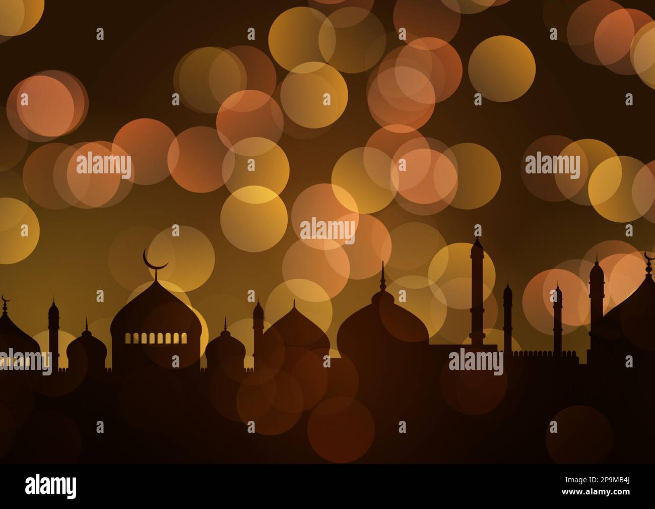 Ramadan Kareem Hintergrund mit goldenen Bokeh Lichter Stock Vektor