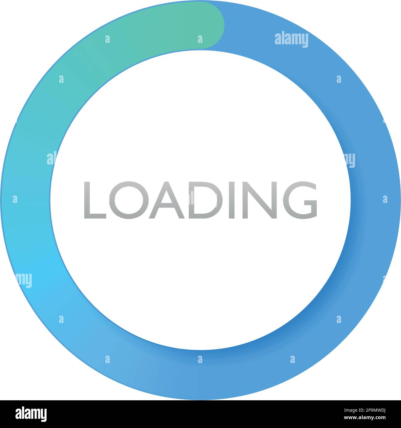 Balkensymbol wird in flacher Form geladen. Vektordarstellung der Fortschrittsanzeige auf isoliertem Hintergrund. Download-Taste Geschäftskonzept signieren. Stock Vektor