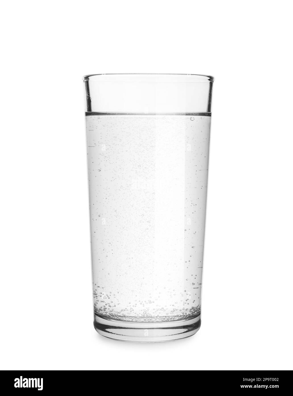 Ein Glas Sodawasser, isoliert auf weiß Stockfoto
