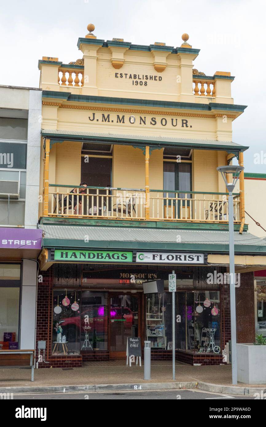 J.M. Monsour Gebäude in Adelaide Street, Maryborough, Queensland, QLD, Australien Stockfoto