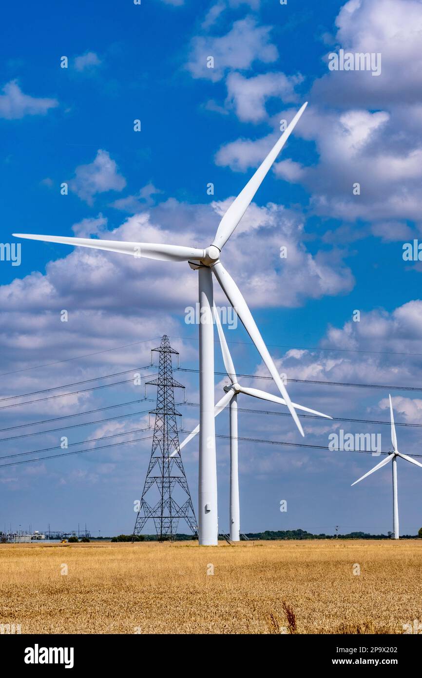 Windfarmen in Großbritannien Stockfoto