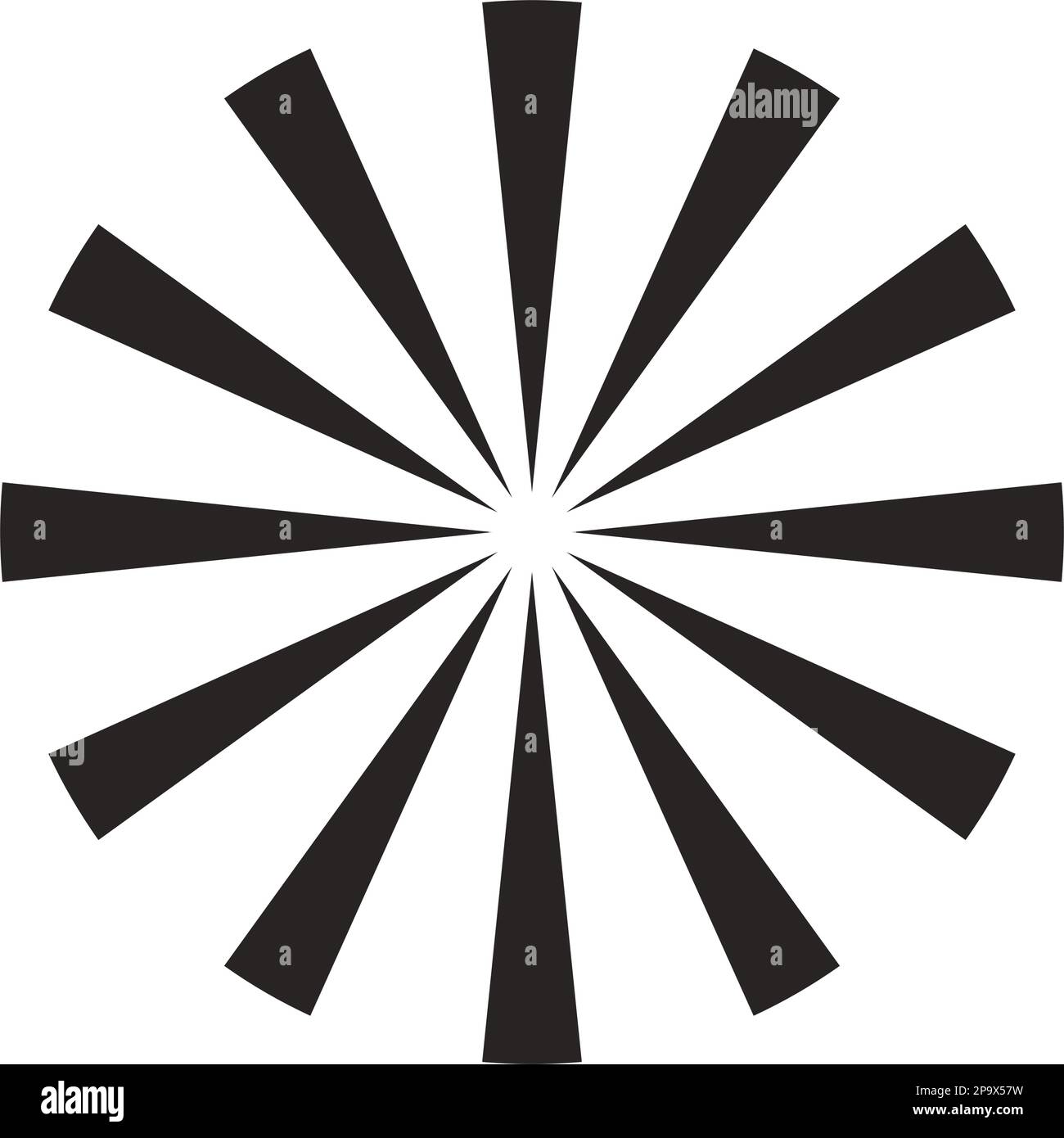 Sternenbruch, Sonnenbrand, radial, Strahlungslinien. Burst Beams, Strahlen-Vektorsymbol Stock Vektor