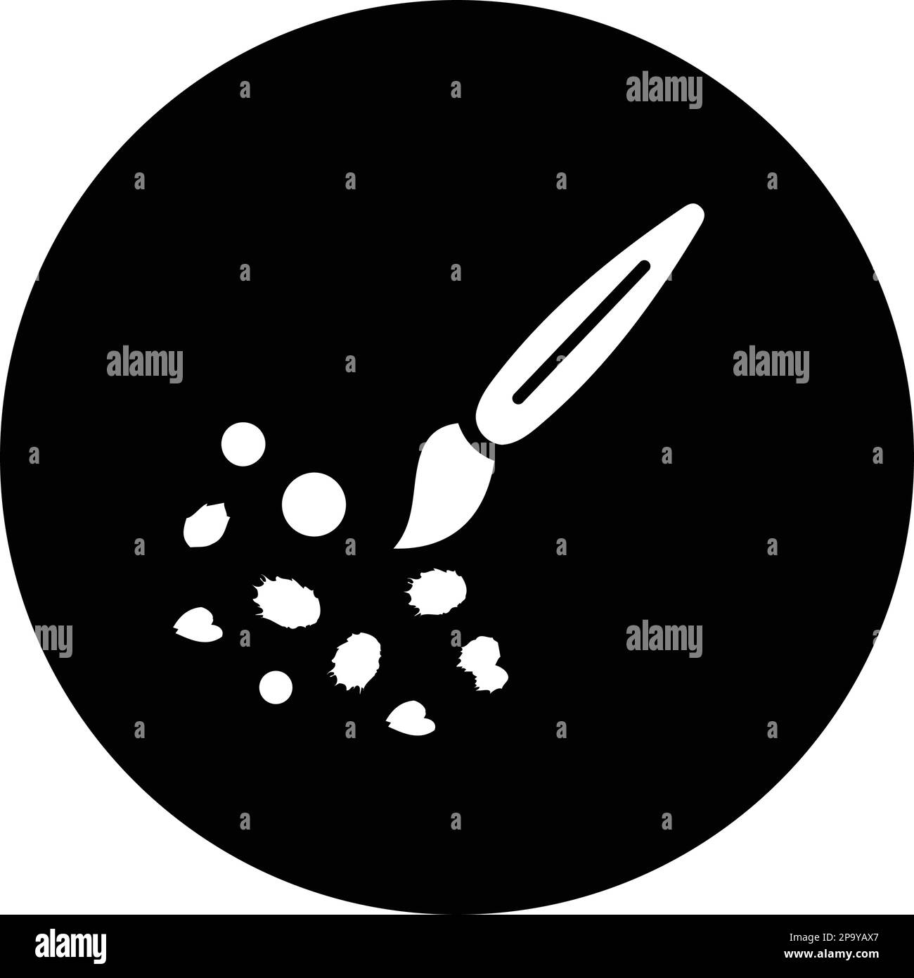 Kunst, Pinsel Symbol isoliert auf weißem Hintergrund. Einfache Vektordarstellung für Grafik und Webdesign. Stock Vektor