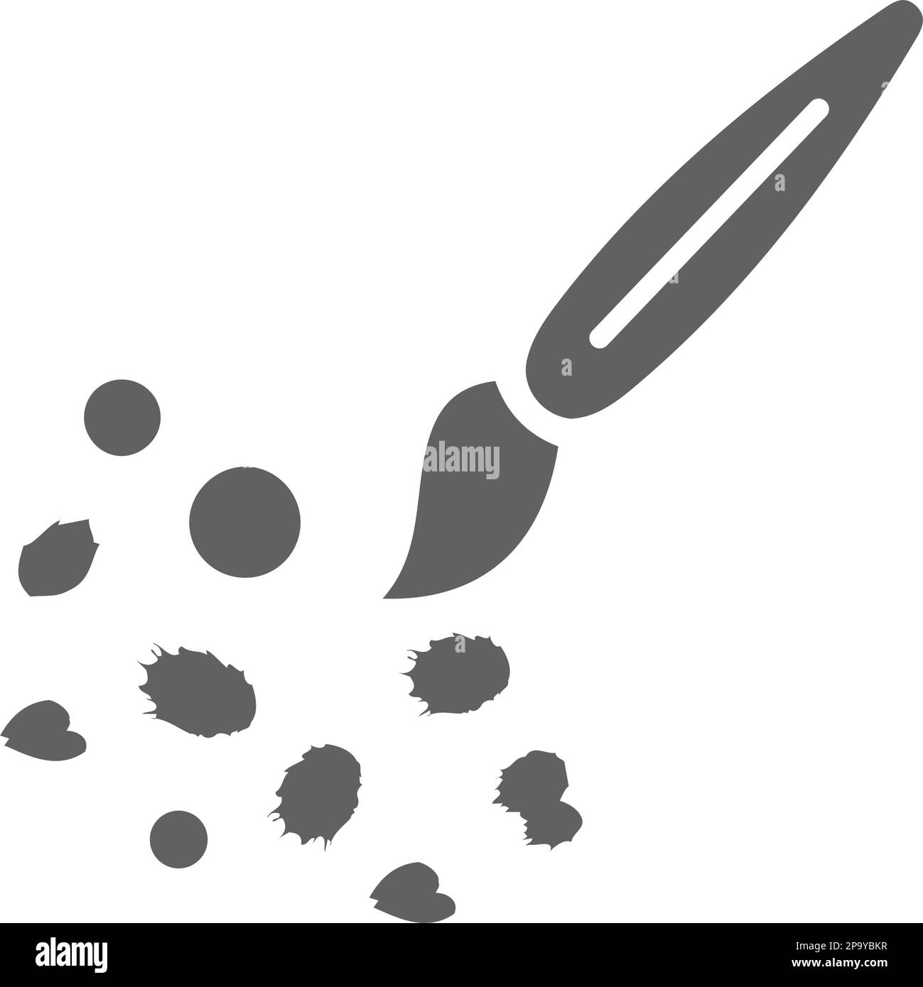 Kunst, Pinsel Symbol isoliert auf weißem Hintergrund. Einfache Vektordarstellung für Grafik und Webdesign. Stock Vektor