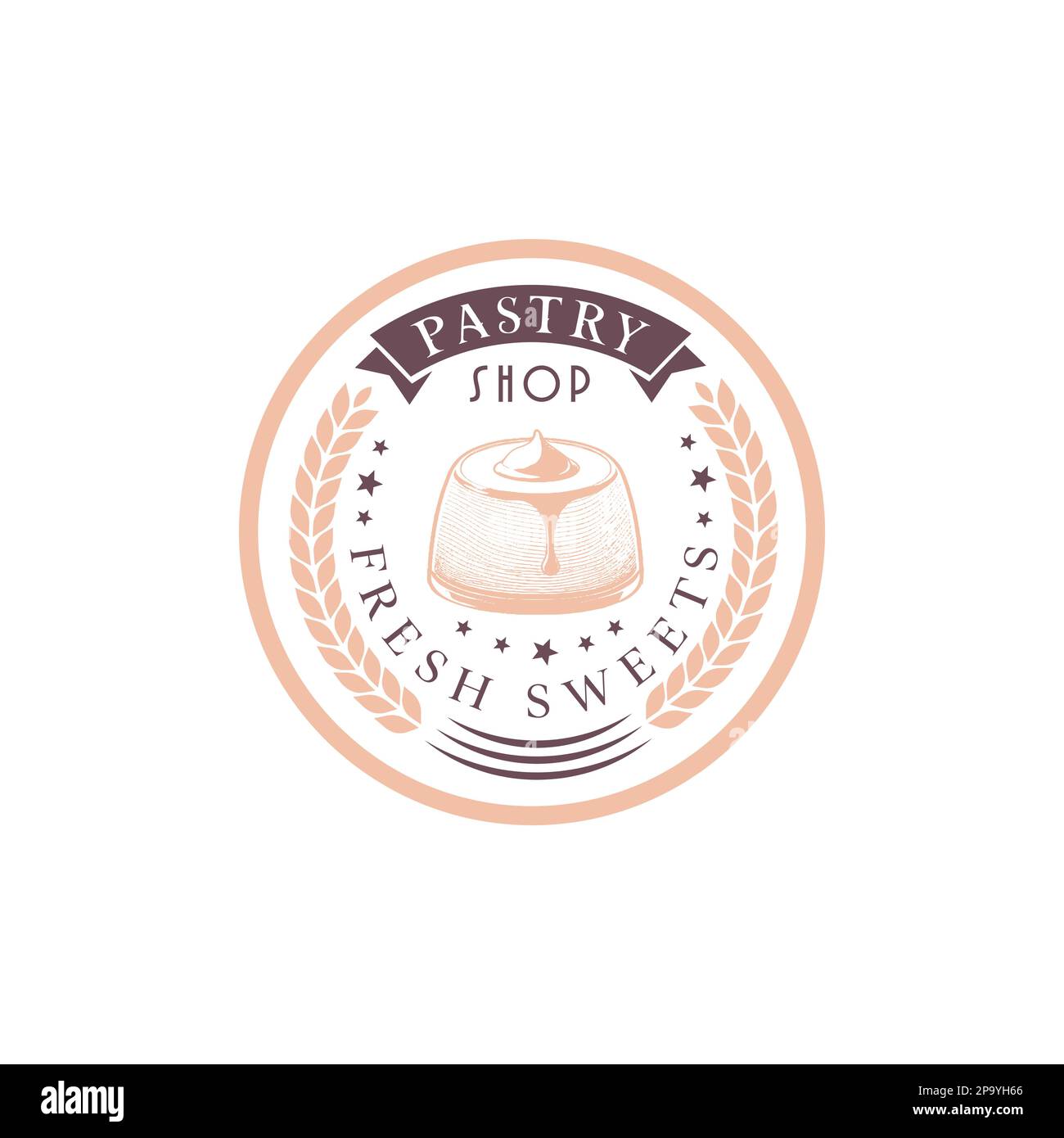 Bäckerei Logo mit Stil modern für Business Brotladen, Gebäck, Kuchen Shop, Patisserie, Hausbäckerei Stock Vektor