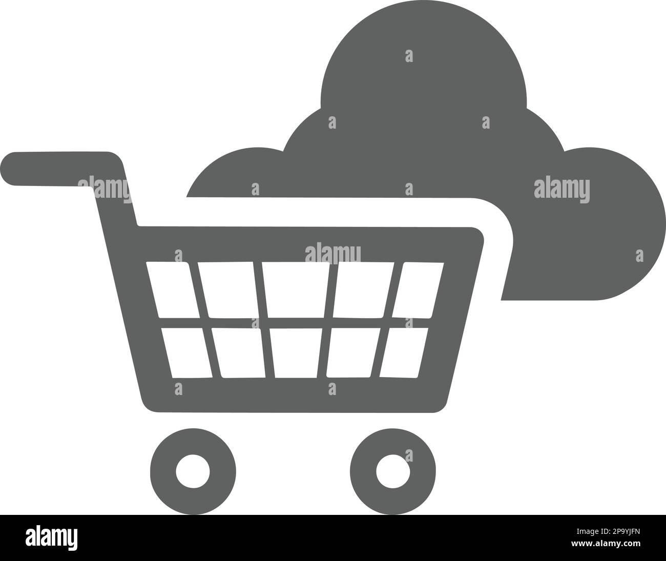 Cloud-Shopping, Warenkorb, Hosting-Symbol. Schönes Design und vollständig editierbare Vektor für den kommerziellen Einsatz, gedruckte Dateien und Präsentationen, Promotional Mate Stock Vektor