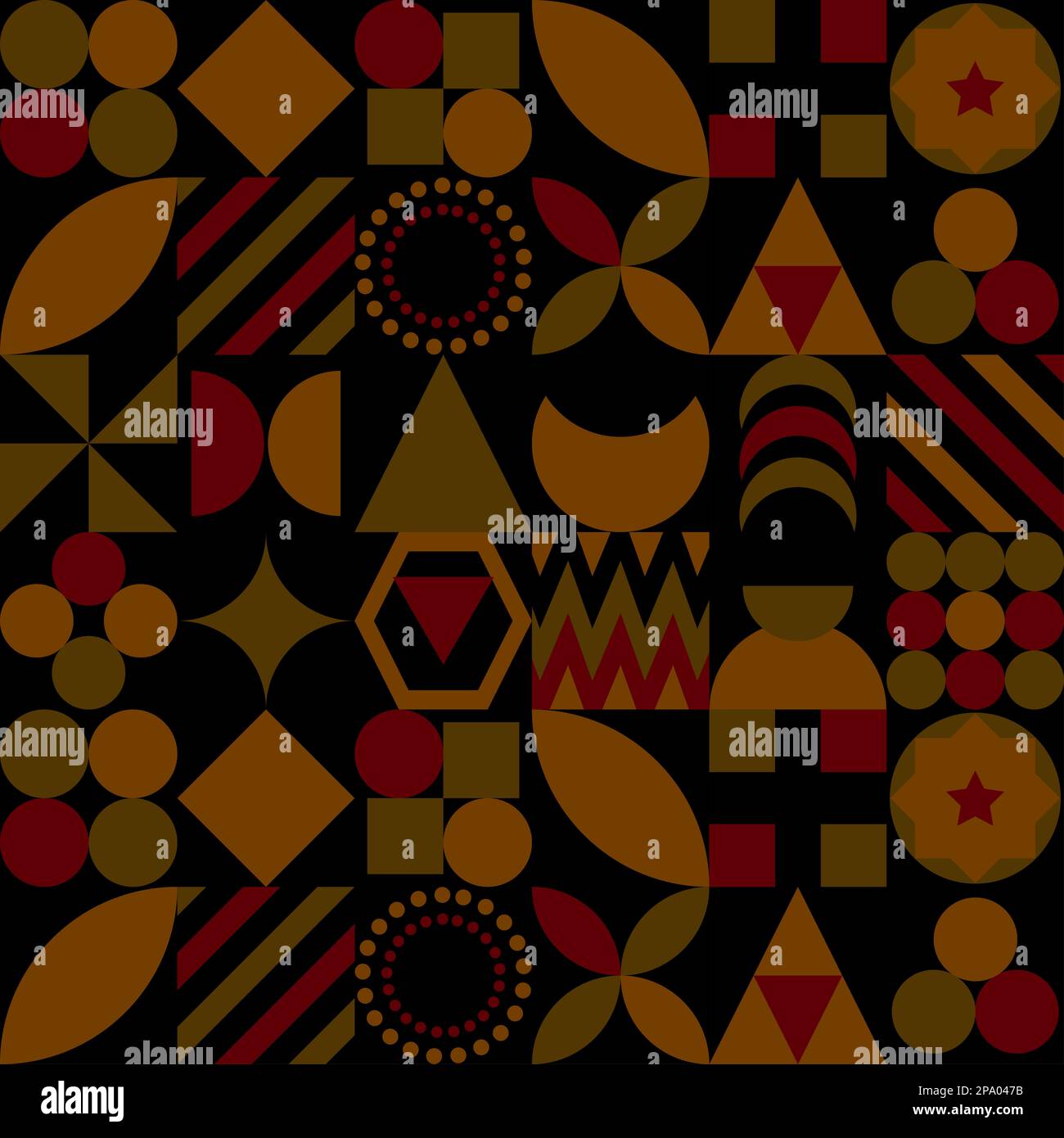 Geometrische Formen farbenfroher Vektorhintergrund, mehrfarbige geometrische Formen Elemente Hintergrund, Mosaikmuster Stockfoto