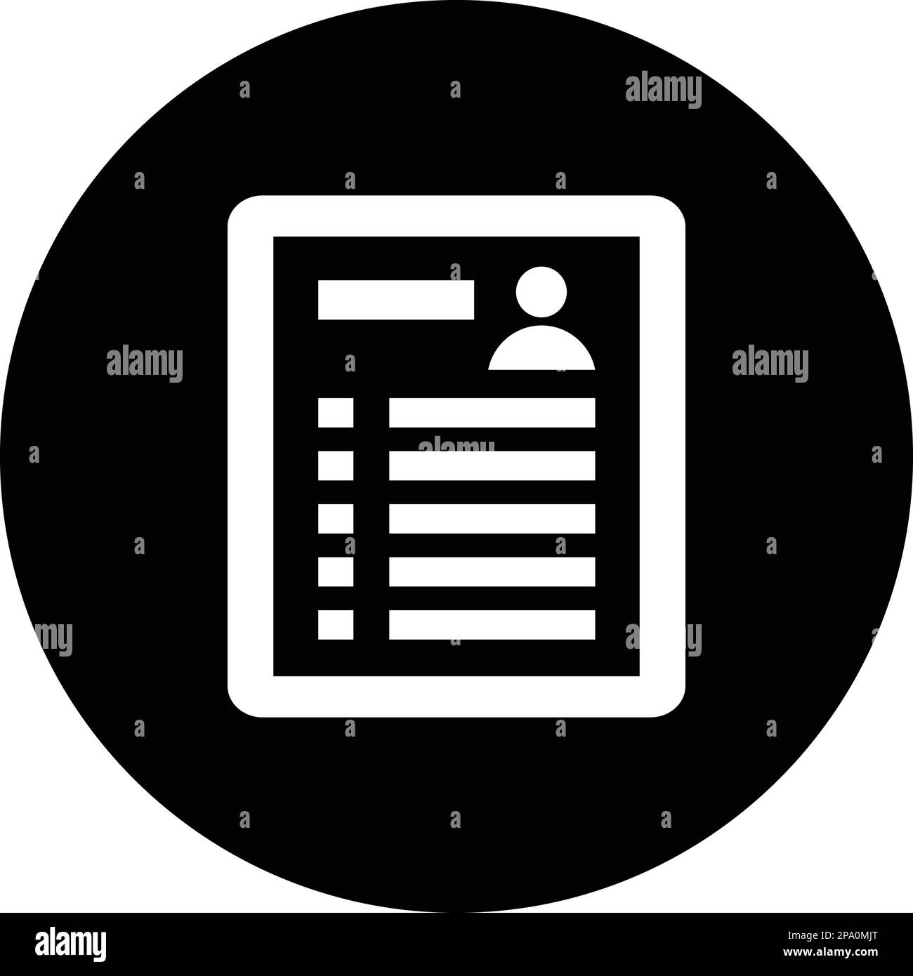 Profil, Benutzerdetails Symbol wird bei der Gestaltung und Entwicklung von Websites, kommerziellen, Printmedien, Web oder jede Art von Design-Projekt verwendet. Stock Vektor