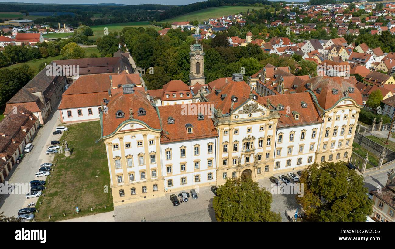 Residenz Ellingen aus der Vogelperspektive mit Ellingen-Anwesen und Burgbrauerei, Hochbarock, Ellingen, Franken-Seengebiet, Mittelfrankreich Stockfoto
