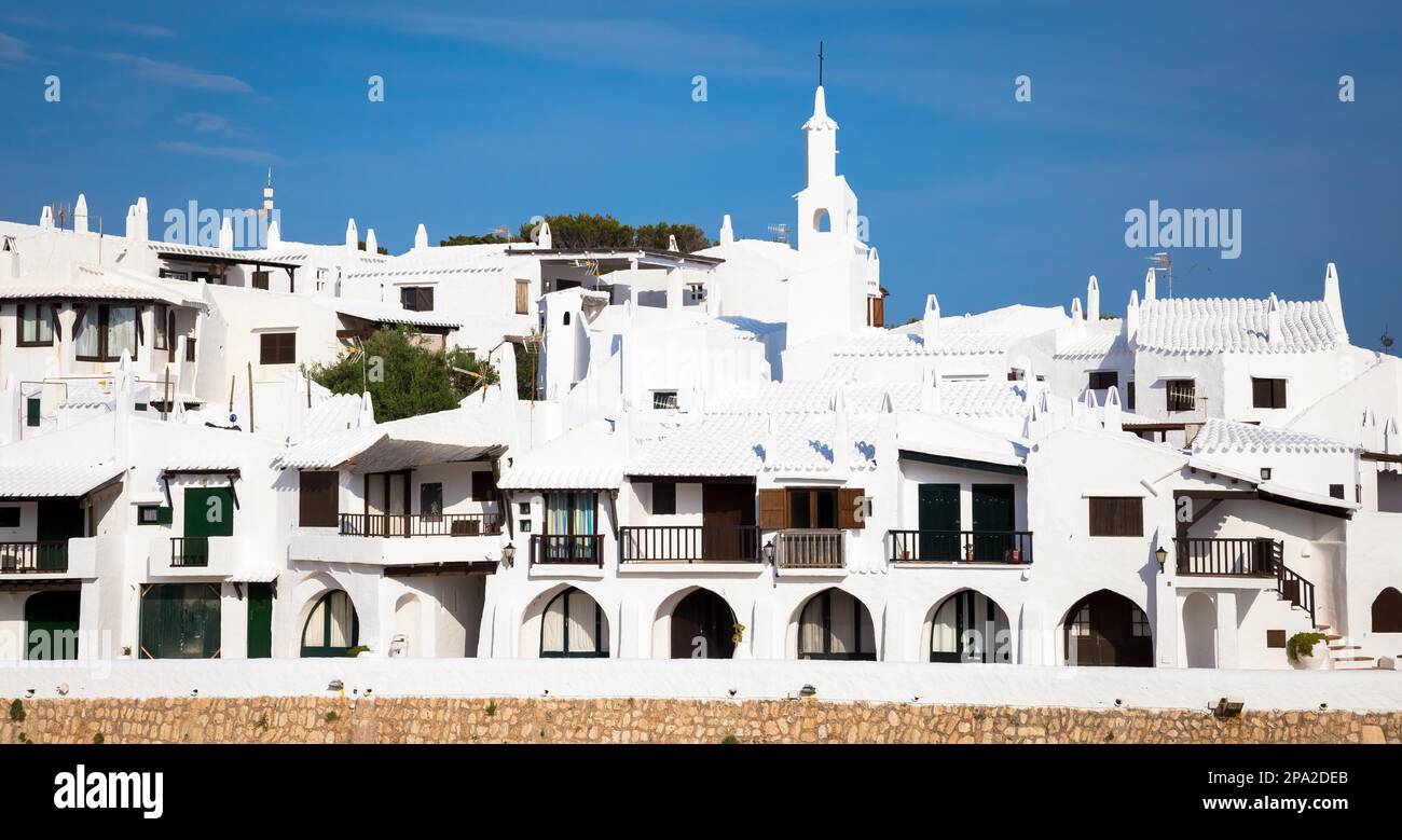 Binibequer Vell (Dorf Binibequer) in Menorca, Spanien. Fantastisches Reiseziel für Prestige-Tourismus Stockfoto