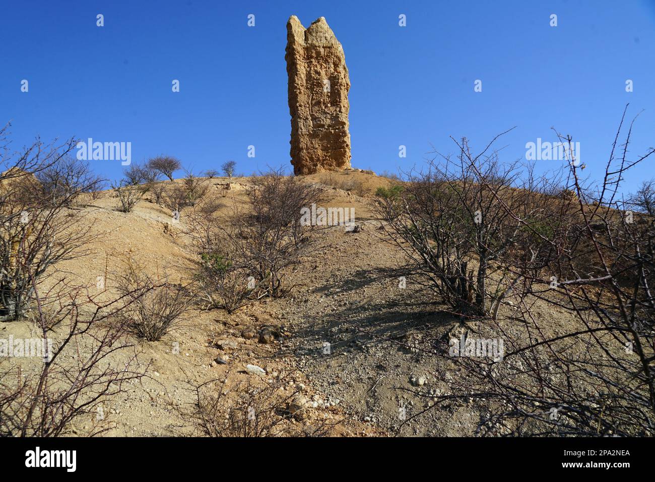 Finger Cliff, Ugab Valley, Ugab Terraces, Republi, Vingerklip, Rock Needle, Namibia Stockfoto