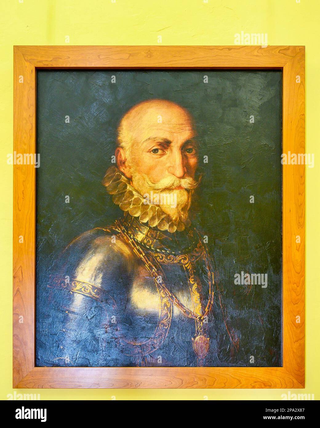 Porträt von Don Alvaro de Bazan, dem ersten Marquis von Santa Cruz. Auf Spanisch heißt das Gebäude Torre del Oro. Stockfoto