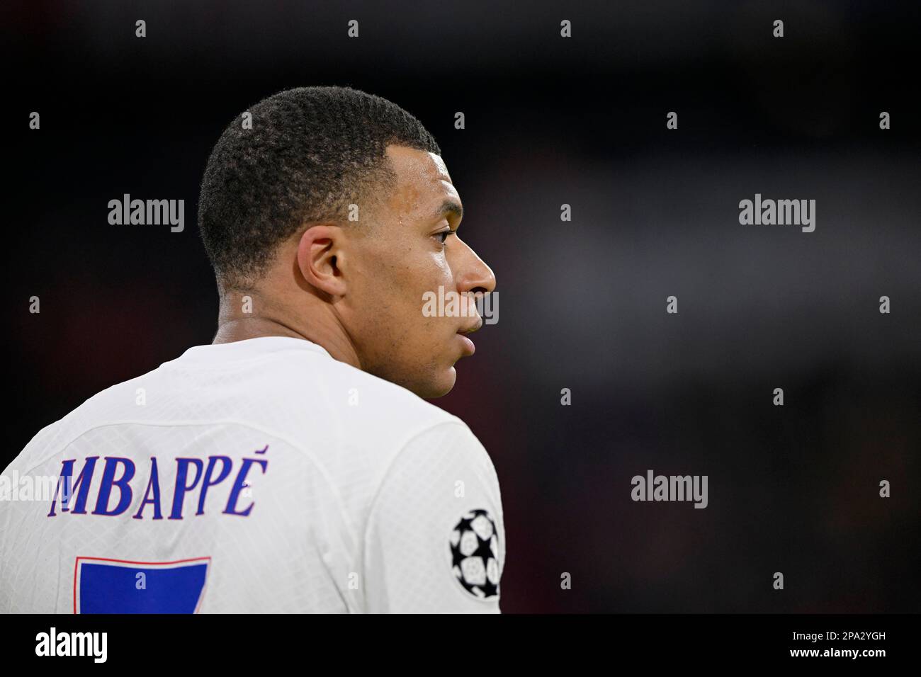 Kylian Mbappe Lottin FC Paris Saint-Germain PSG (07), CL, Champions League-Spiel, Allianz Arena, München, Bayern, Deutschland Stockfoto