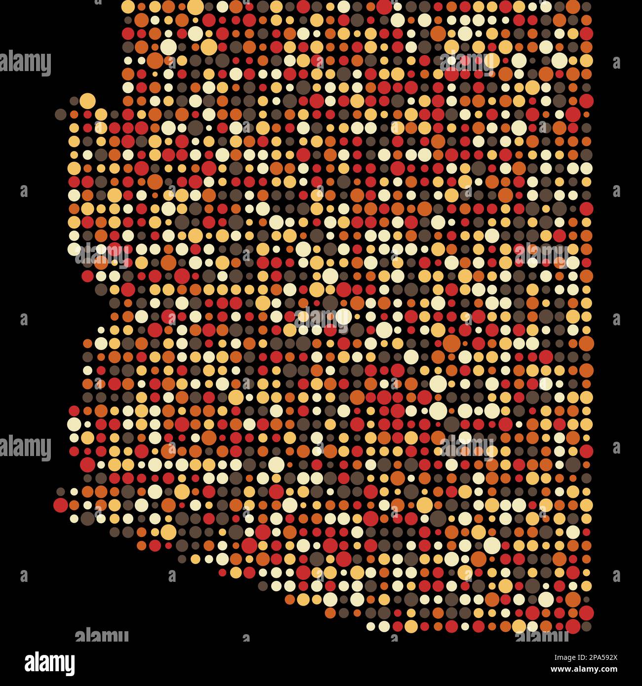 Arizona Map Silhouette verpixelt abgeleitete Musterdarstellung Stock Vektor