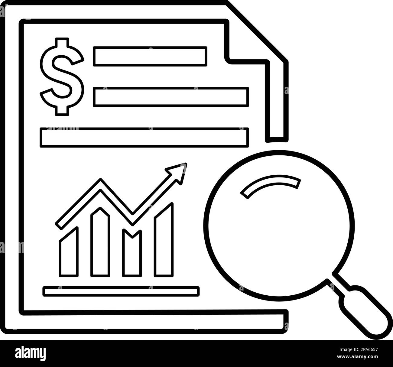 Symbol für Berichtsanalyse zur Verwendung in mobilen Apps, Printmedien und Webdesign oder anderen Designprojekten. Stock Vektor