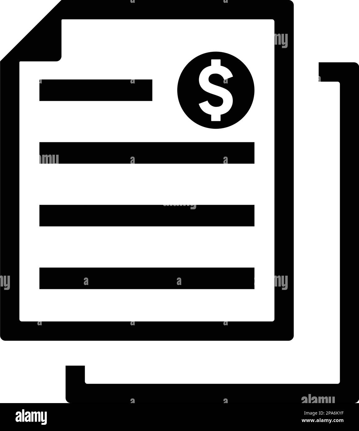 Vorlage für Rechnung, Belegsymbol, Vektordarstellung für Grafik- und Webdesign oder kommerzielle Zwecke. Stock Vektor