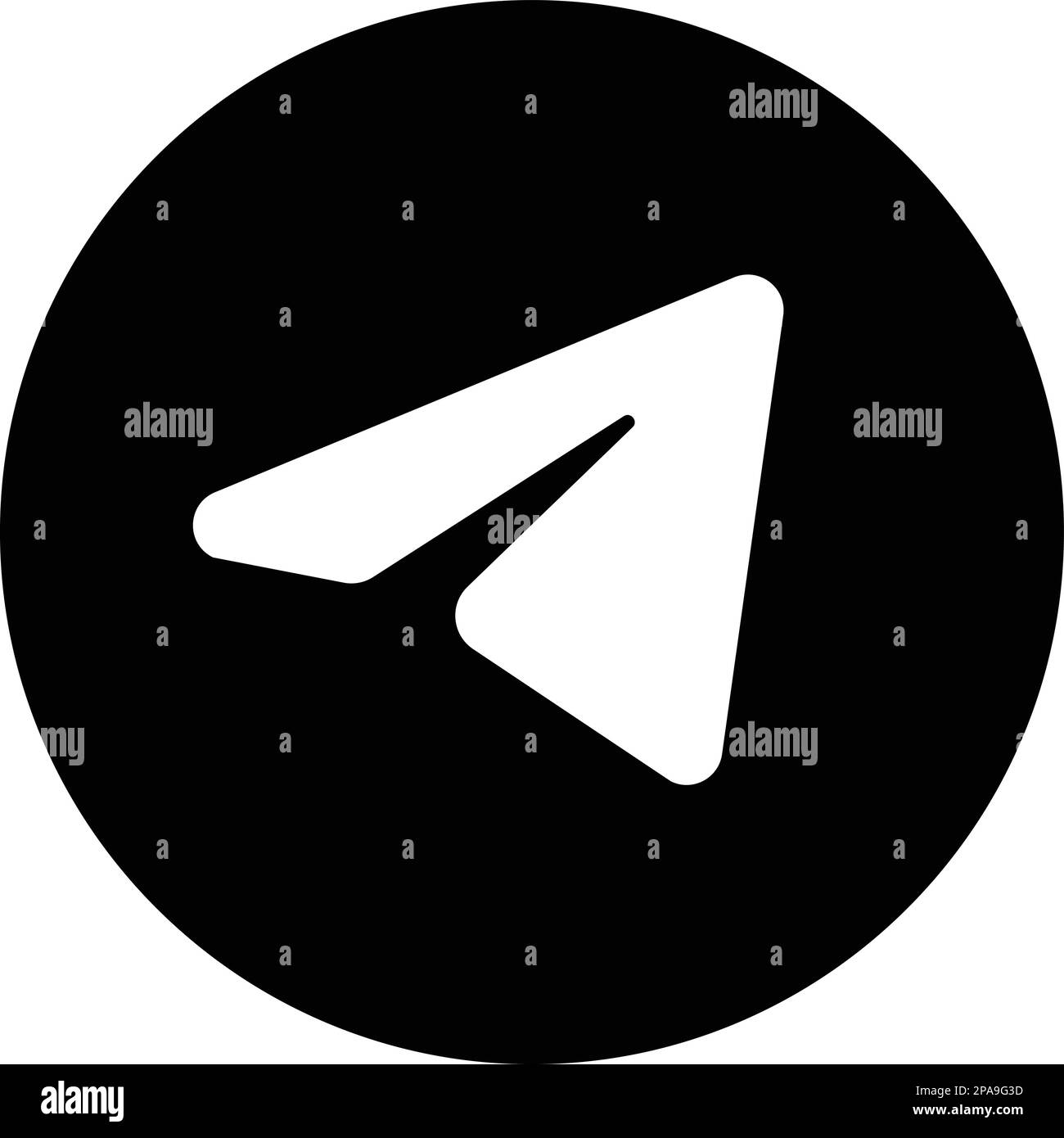 Telegramm-Logo-Messenger-Symbol. Realistisches Social-Media-Logo. Telegramm-Taste auf transparentem Hintergrund Stock Vektor