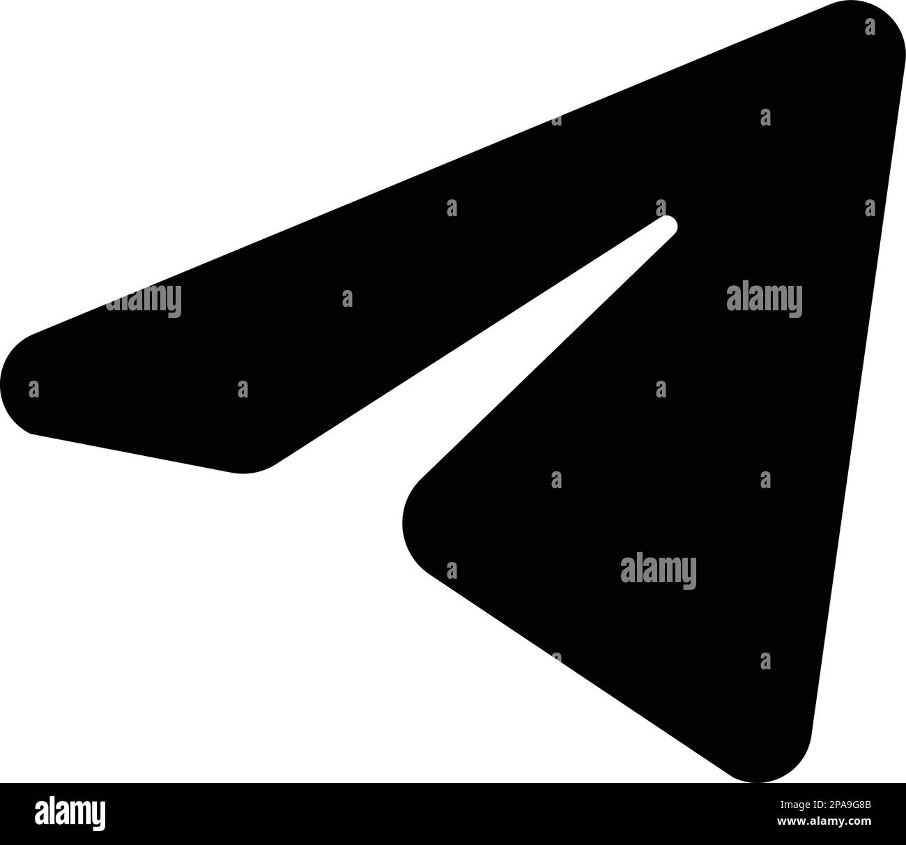 Telegramm-Logo-Messenger-Symbol. Realistisches Social-Media-Logo. Telegramm-Taste auf transparentem Hintergrund Stock Vektor