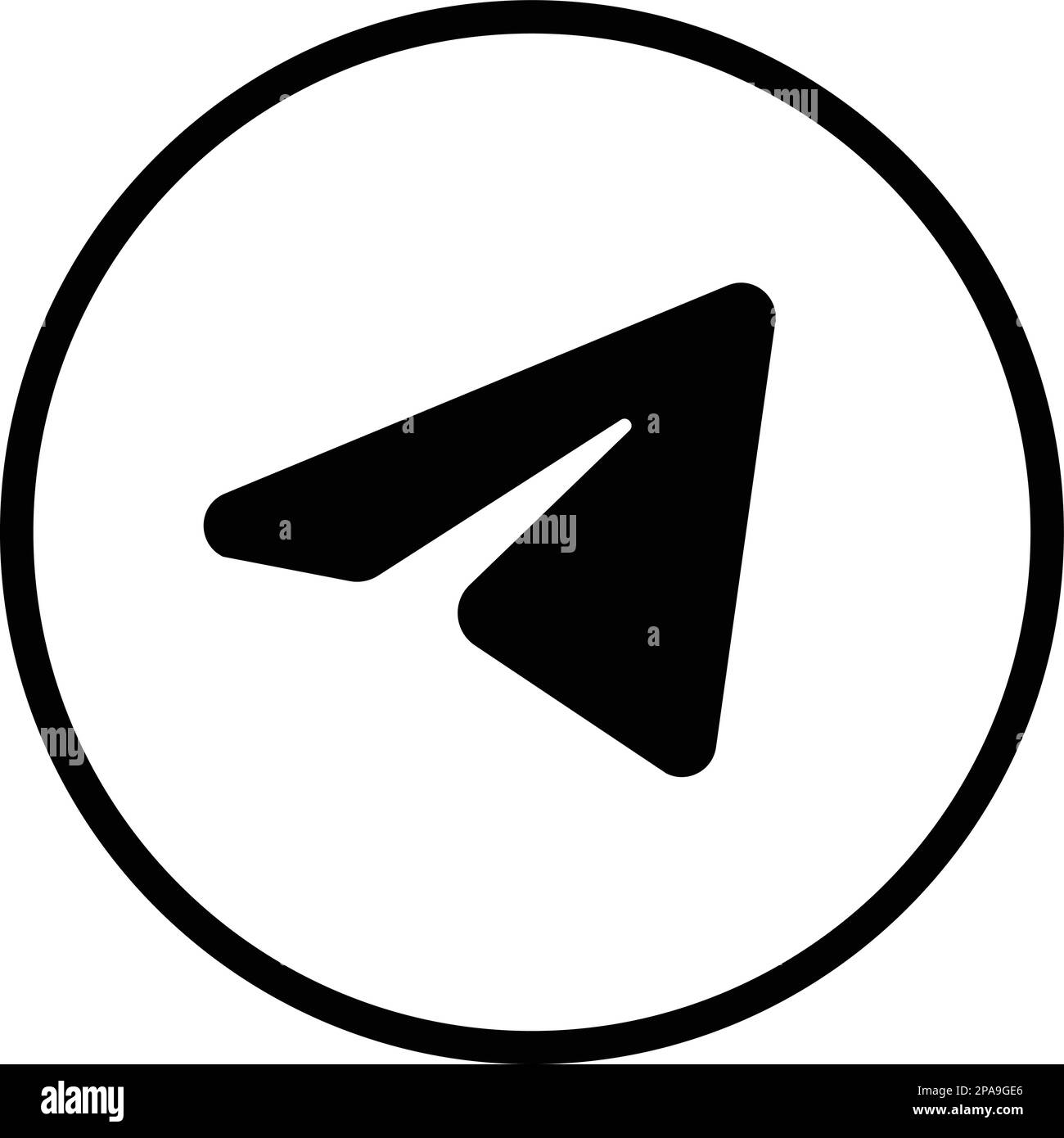 Telegramm-Logo-Messenger-Symbol. Realistisches Social-Media-Logo. Telegramm-Taste auf transparentem Hintergrund Stock Vektor