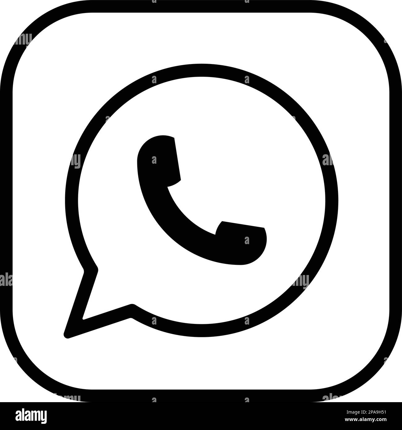 WhatsApp-Logo-Symbol für Messenger. Realistisches Social-Media-Logo. Was ist die App-Schaltfläche auf transparentem Hintergrund? Stock Vektor