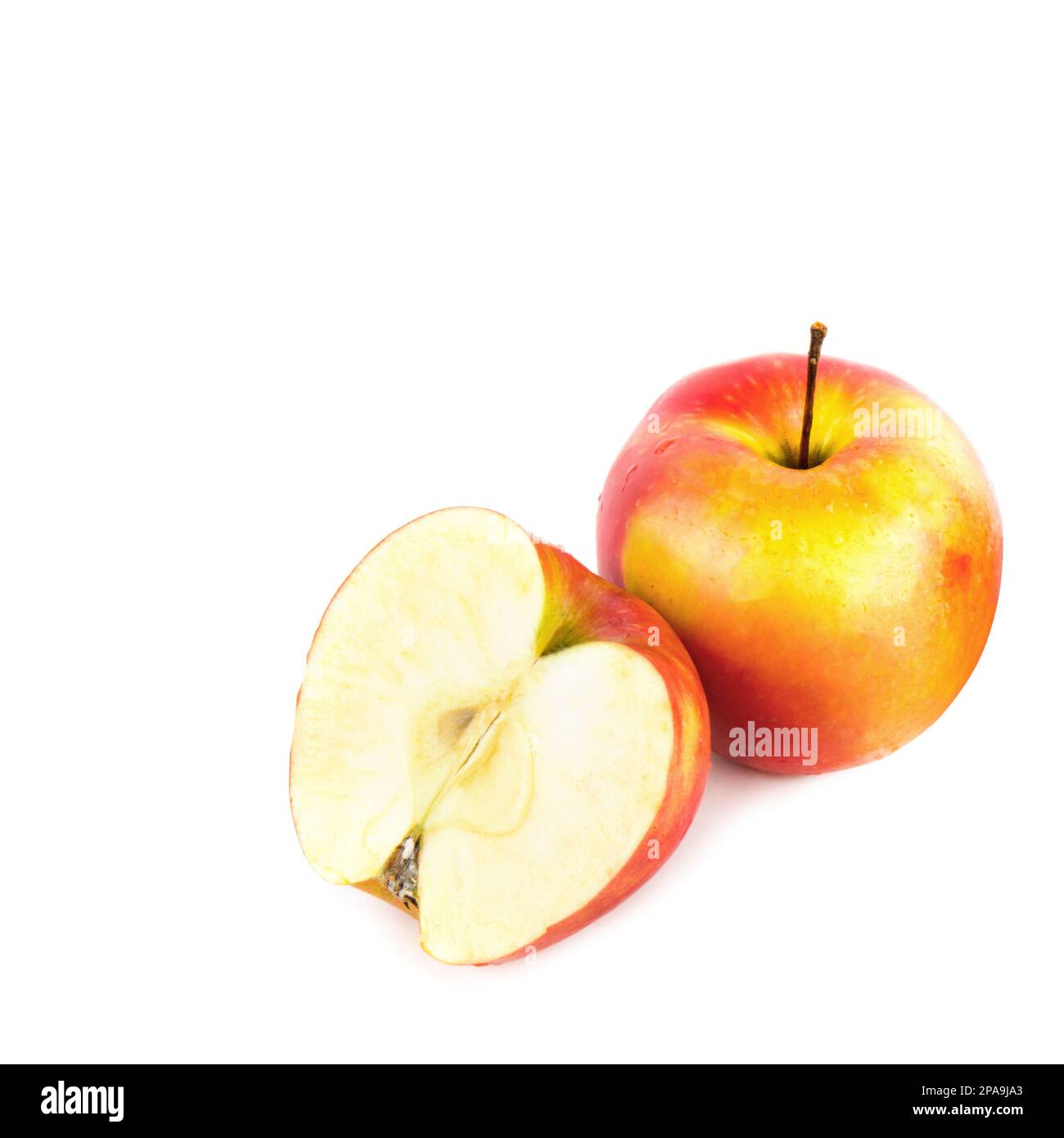 Äpfel isoliert auf weißem Hintergrund. Geben Sie Platz für Text frei. Stockfoto