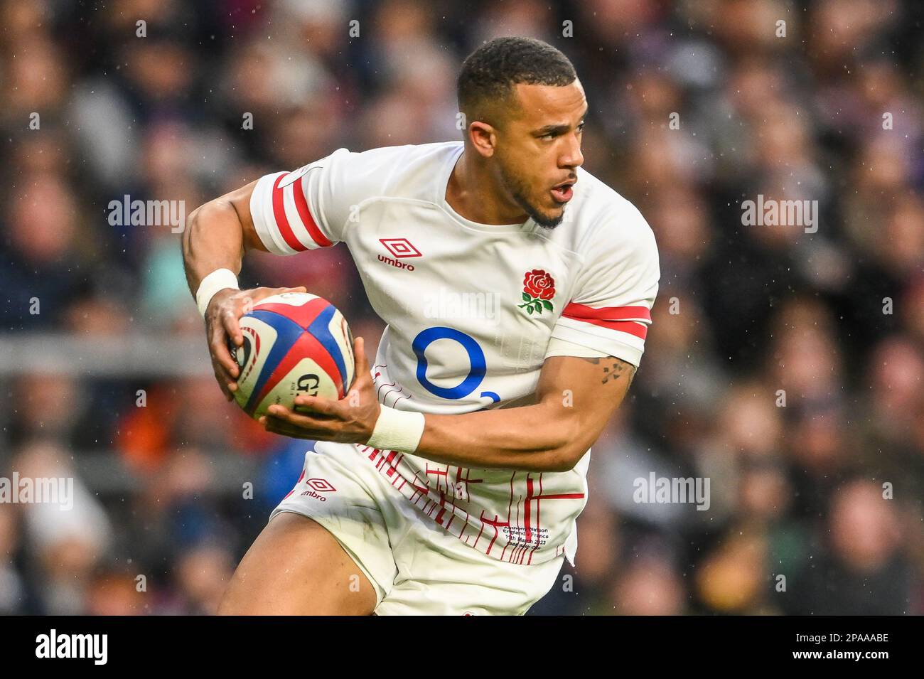 Anthony Watson aus England während des Guinness 6 Nations-Spiels England gegen Frankreich 2023 im Twickenham Stadium, Twickenham, Großbritannien. 11. März 2023. (Foto von Craig Thomas/News Images) in, am 3. 11. 2023. (Foto: Craig Thomas/News Images/Sipa USA) Guthaben: SIPA USA/Alamy Live News Stockfoto