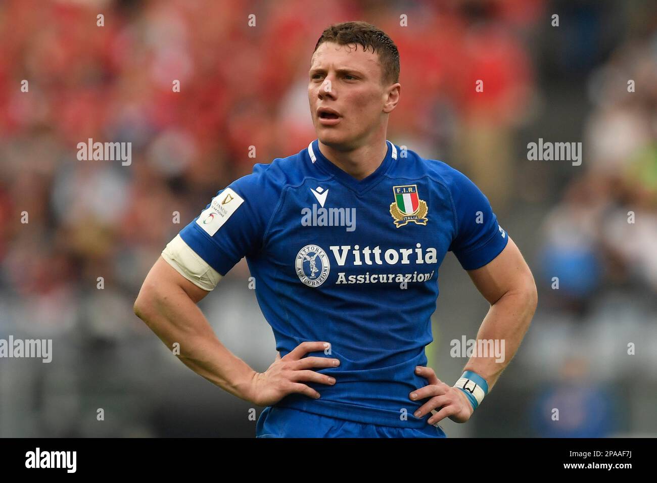 Rom, Italia. 11. März 2023. Paolo Garbisi von Italien während des sechs-Nationen-Rugbyspiels zwischen Italien und Wales im Stadio Olimpico in Rom am 11. März 2023. Foto: Antonietta Baldassarre/Insidefoto Credit: Insidefoto di andrea staccioli/Alamy Live News Stockfoto