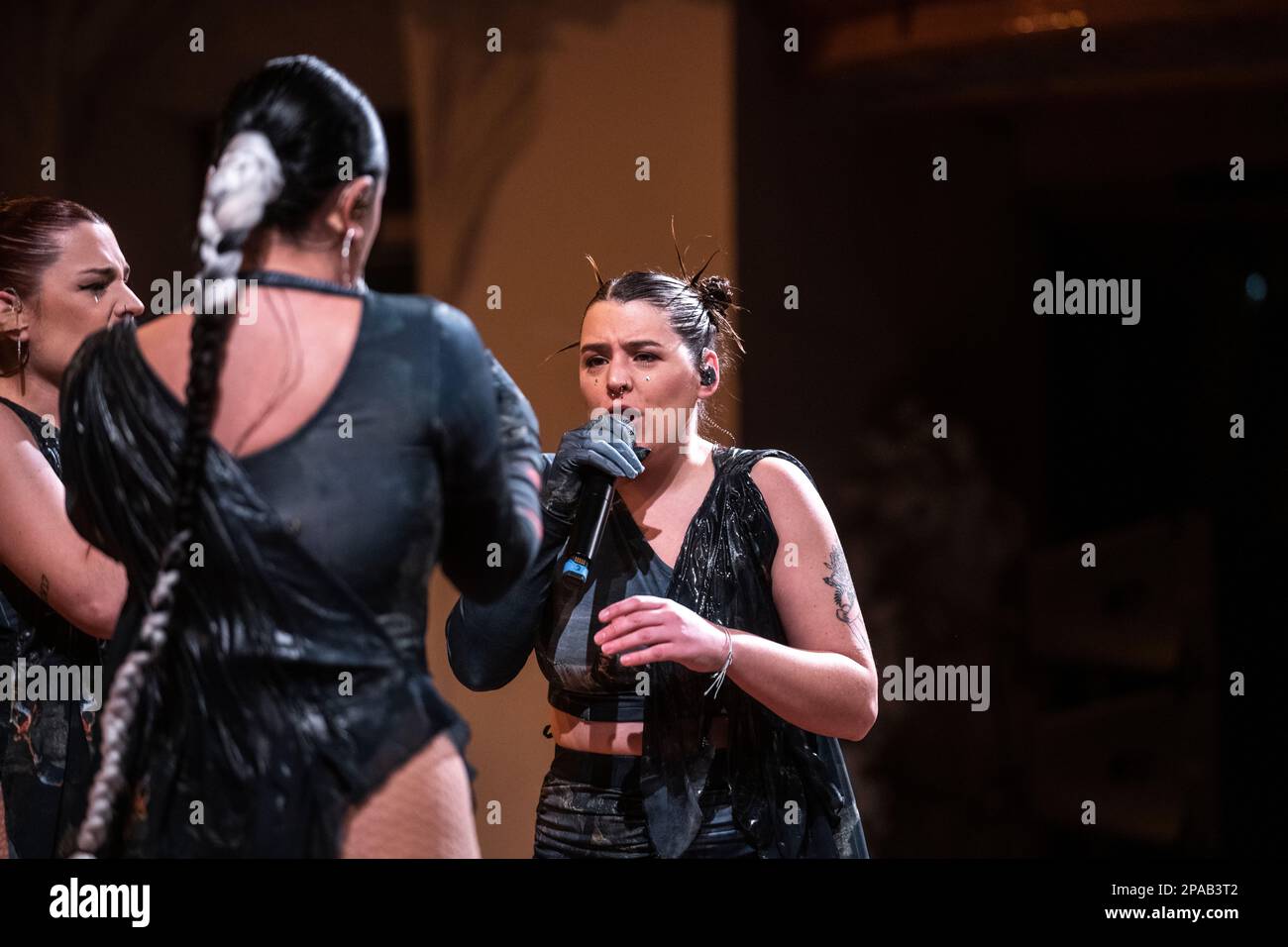 Tanxugueiras tritt am 10. März 2023 in Palau de la Música, Barcelona auf. Fotograf: Ale Espaliat Stockfoto