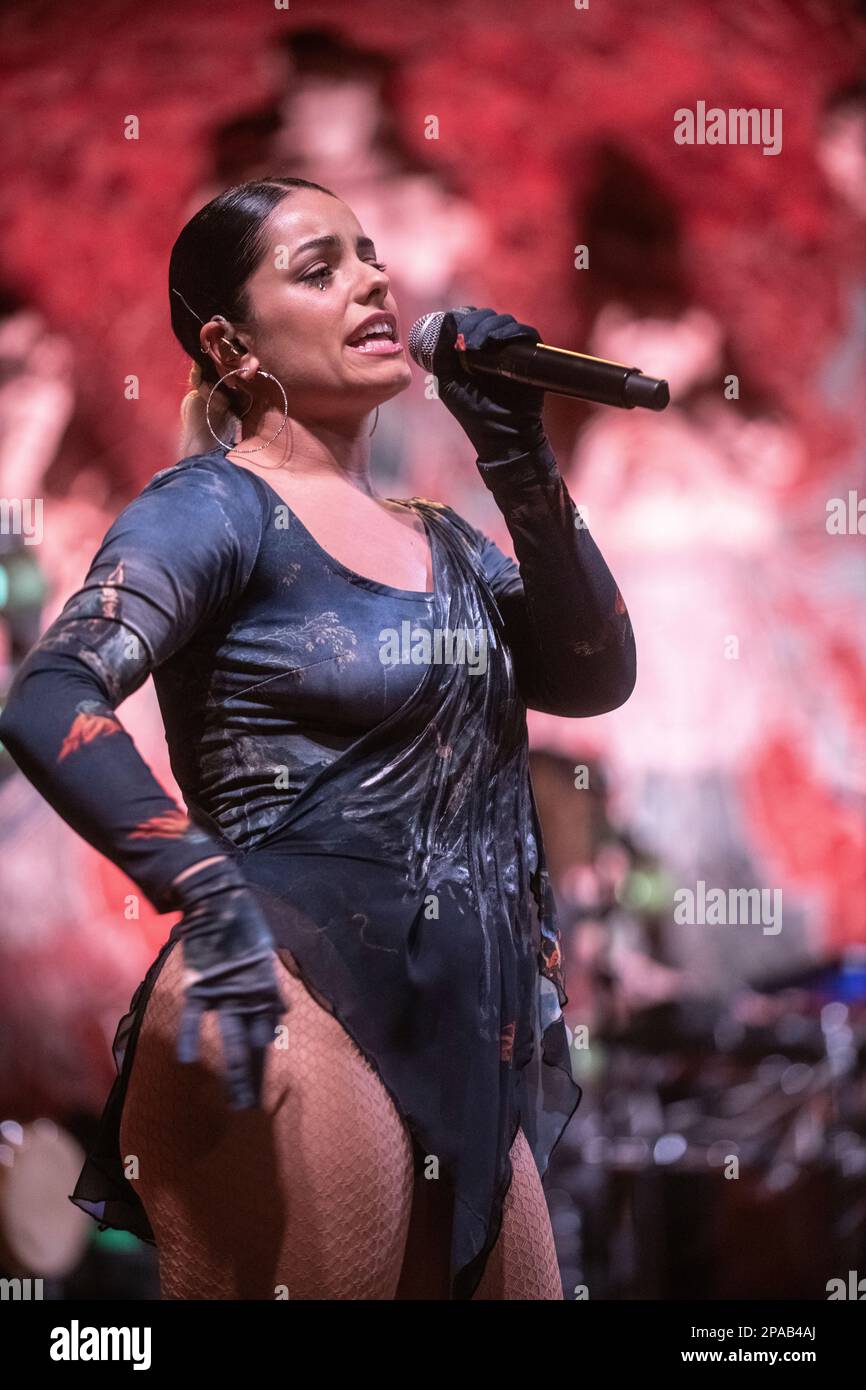 Tanxugueiras tritt am 10. März 2023 in Palau de la Música, Barcelona auf. Fotograf: Ale Espaliat Stockfoto